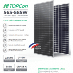 Panel Solar Bifacial 585W – Tecnología TOPCON fotovoltaica